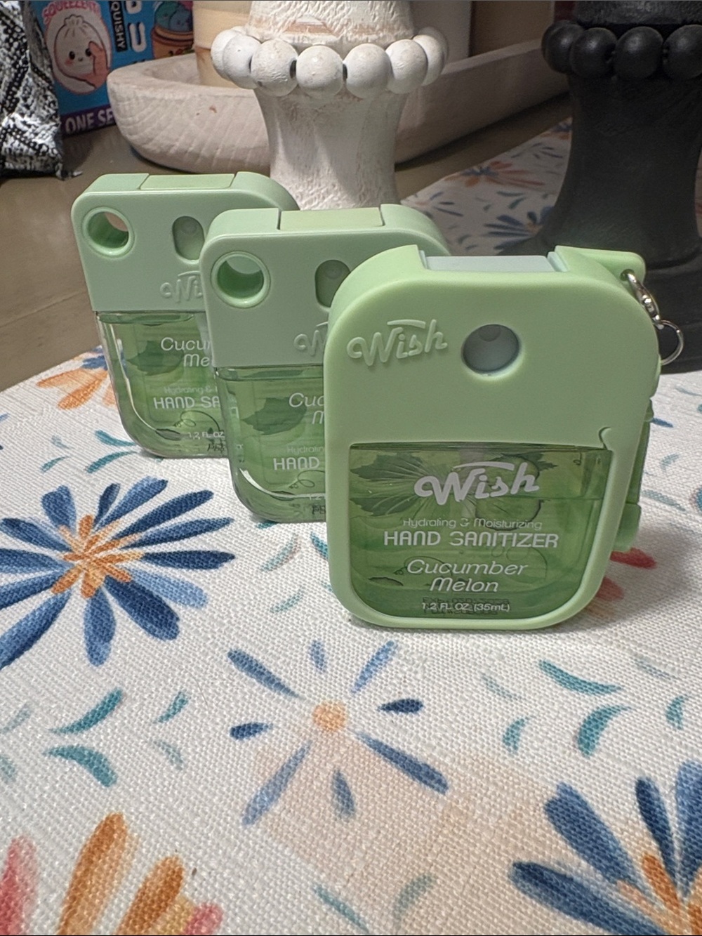 Wish Cucumber Melon Pocket Hand Sanitizer with Silicone Case - Light Green 3 pcs